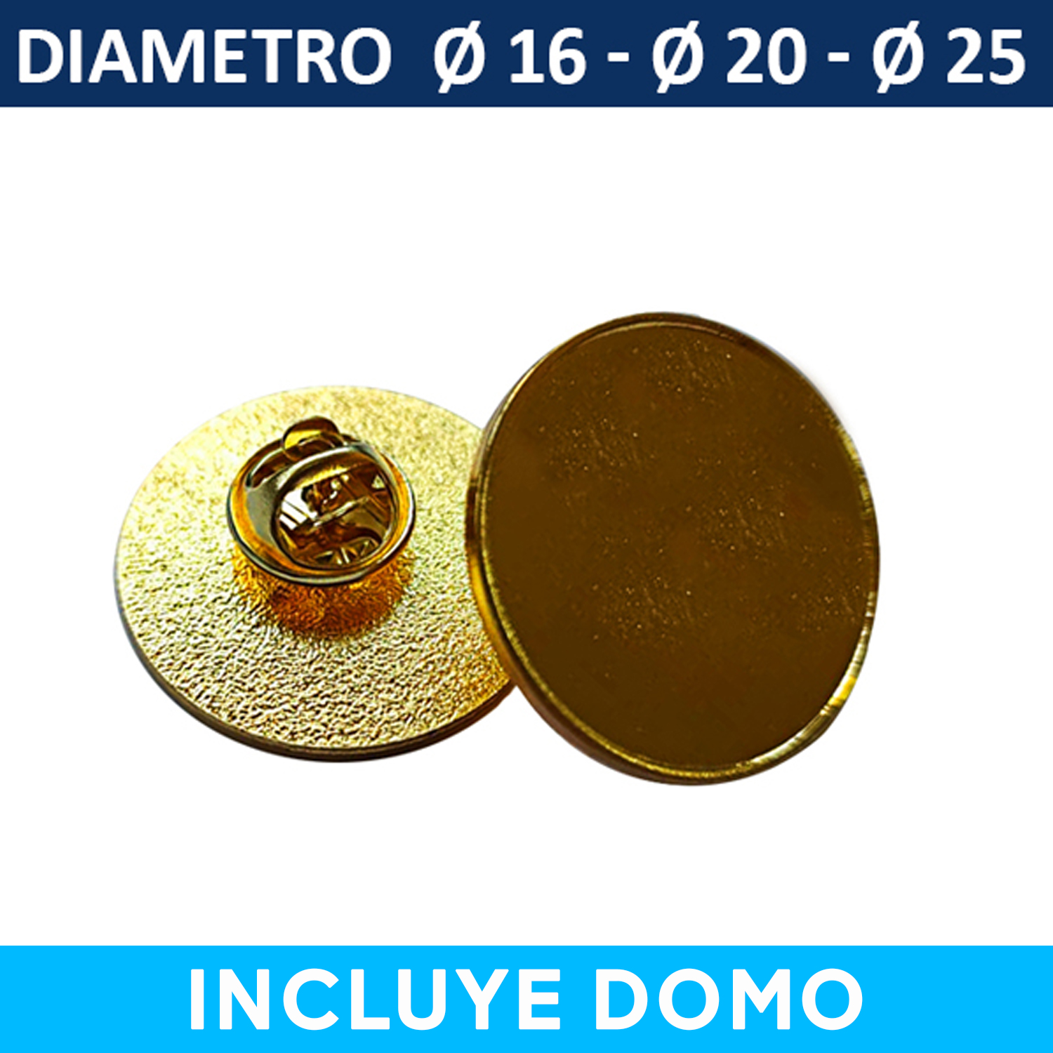 Piocha Broche (pin) 16mm, 20mm, 25mm
