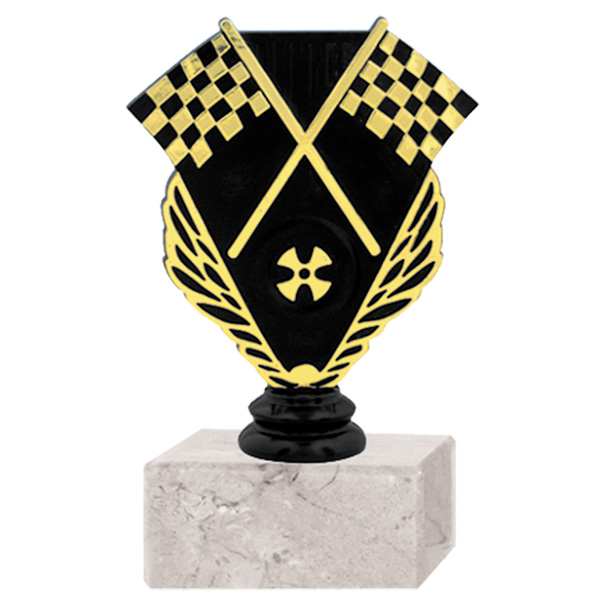 Trofeo plástico Banderas a Cuadros RP-8180