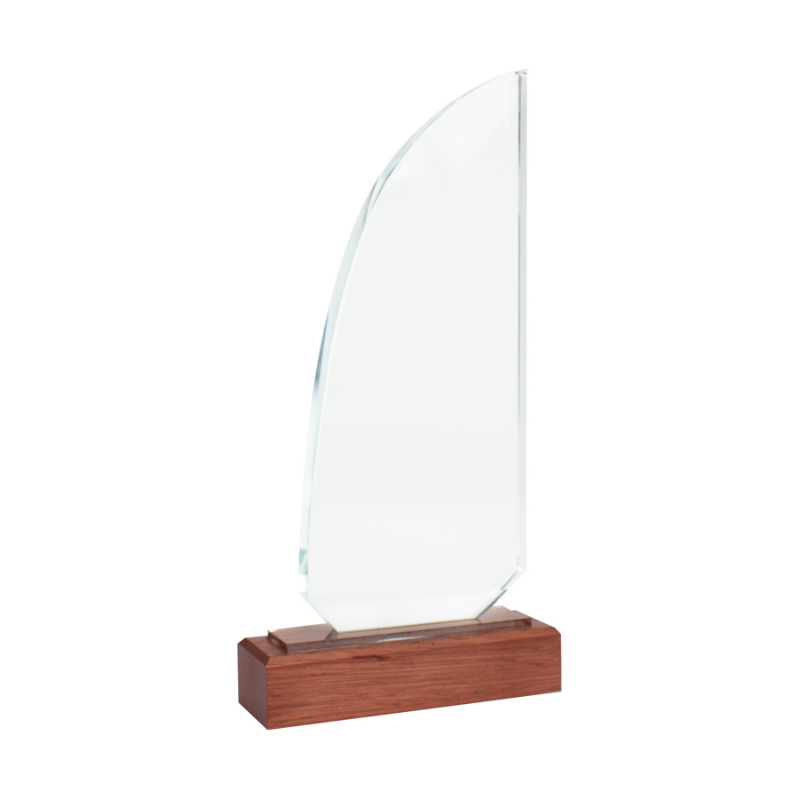 Trofeo Galvano de Madera y Cristal 