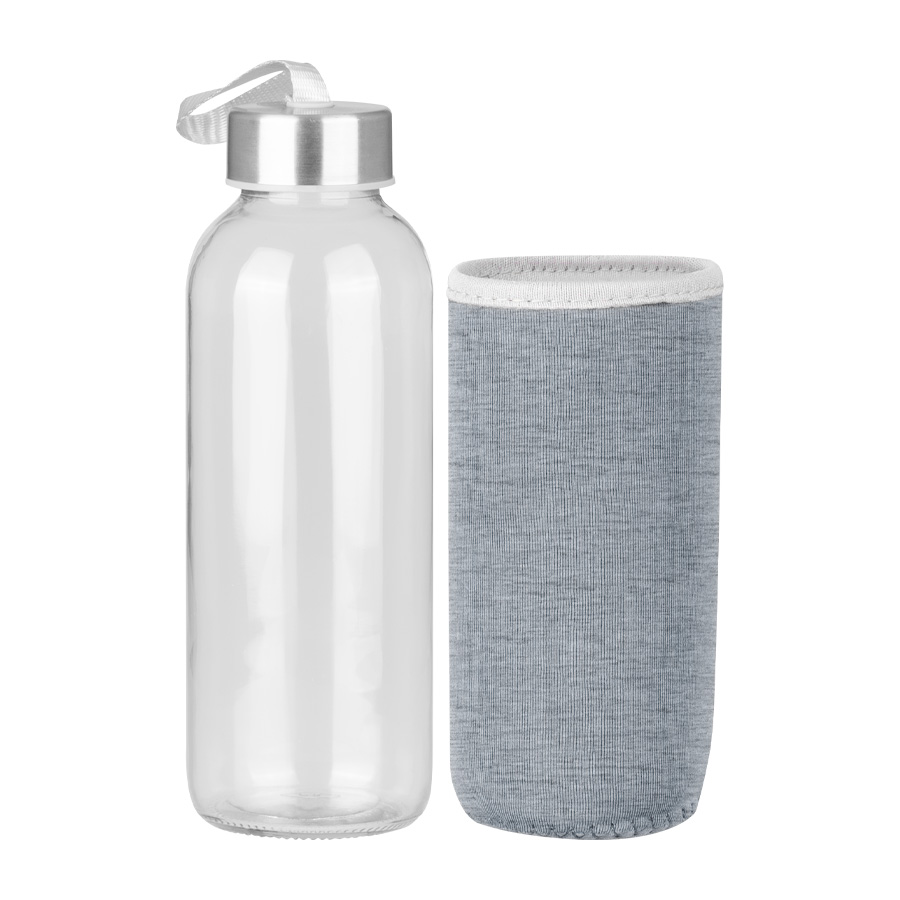 Botella de Vidrio Silica con funda de Neopreno 440cc